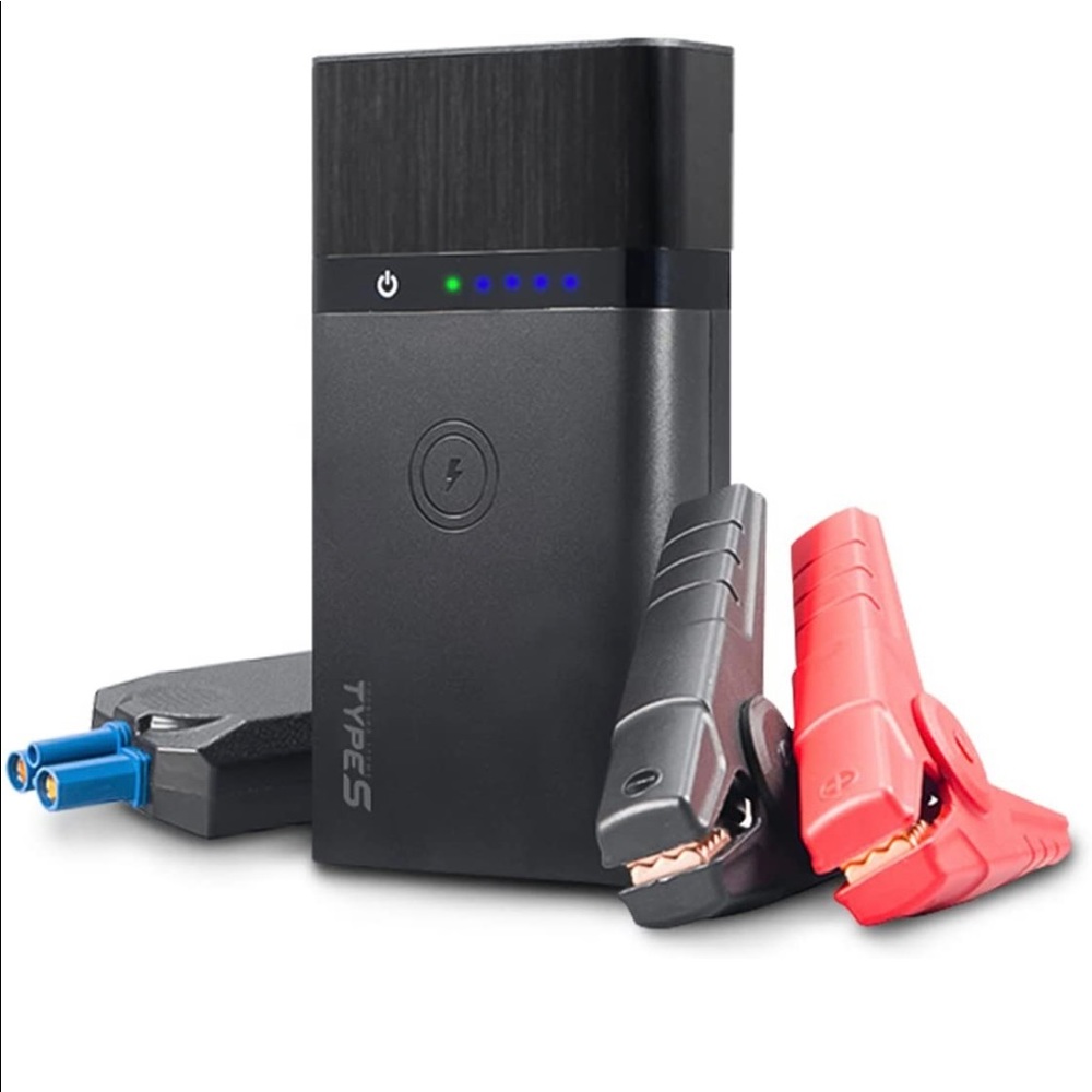 Type S 8000mAh Jump Starter and Portable Power Bank with Qi Wireless Charging